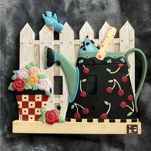 Rare Vintage Mary Engelbreit 2 Switch Light Plate Exquisite Garden Theme Details